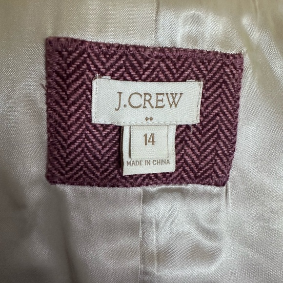 JCrew Factory Herringbone Wool Blazer w/Faux Suede Elbow Patch/Leather Buttons - Picture 7 of 11